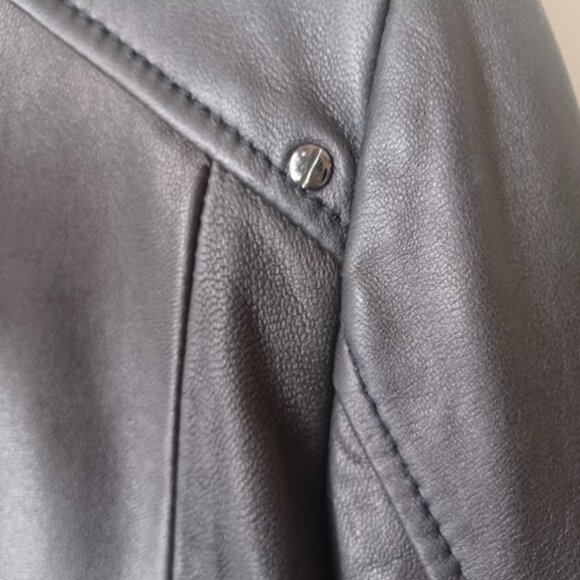 Kenneth Cole Reaction Leather Moto Jacket - Women's L - Black - Picture 7 of 12